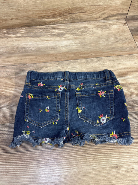 Cat & Jack Embroidered Floral Denim Shorts Blue sz 3T - Me n Mommy To Be