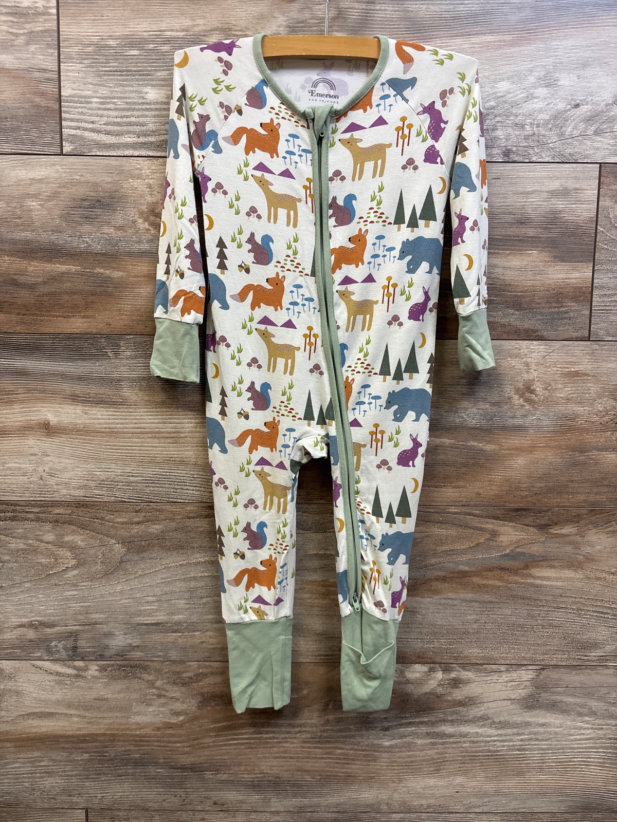 Emerson & Friends Forest Friends Bamboo Convertible Sleeper Beige sz 12-18m