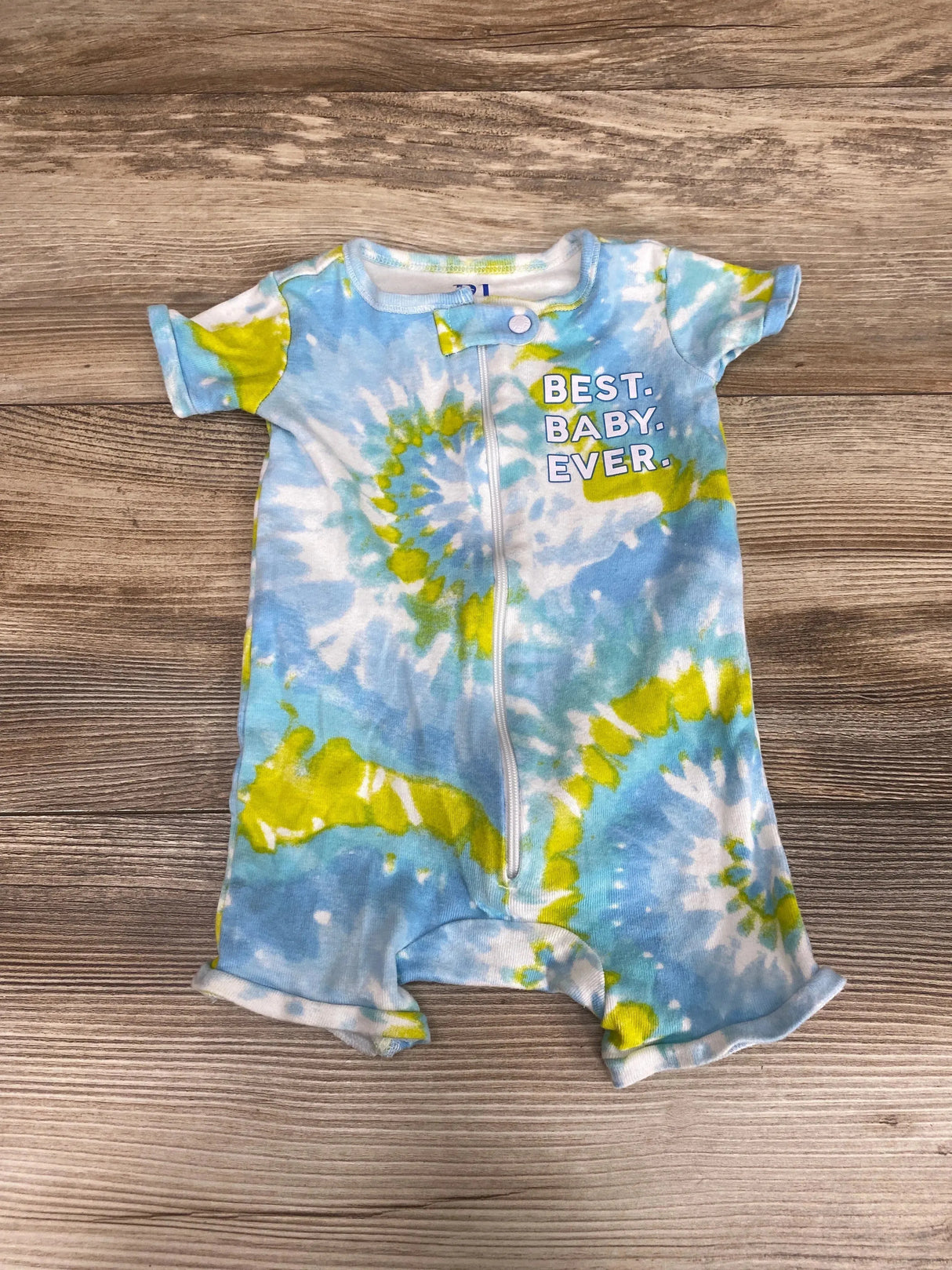 Children's Place Best. Baby. Ever. Tie-Dye Sleep Romper Blue sz 3-6m