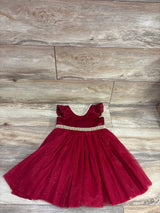 Couture Princess Glitter Tulle Satin Pearl Dress Red sz 2T