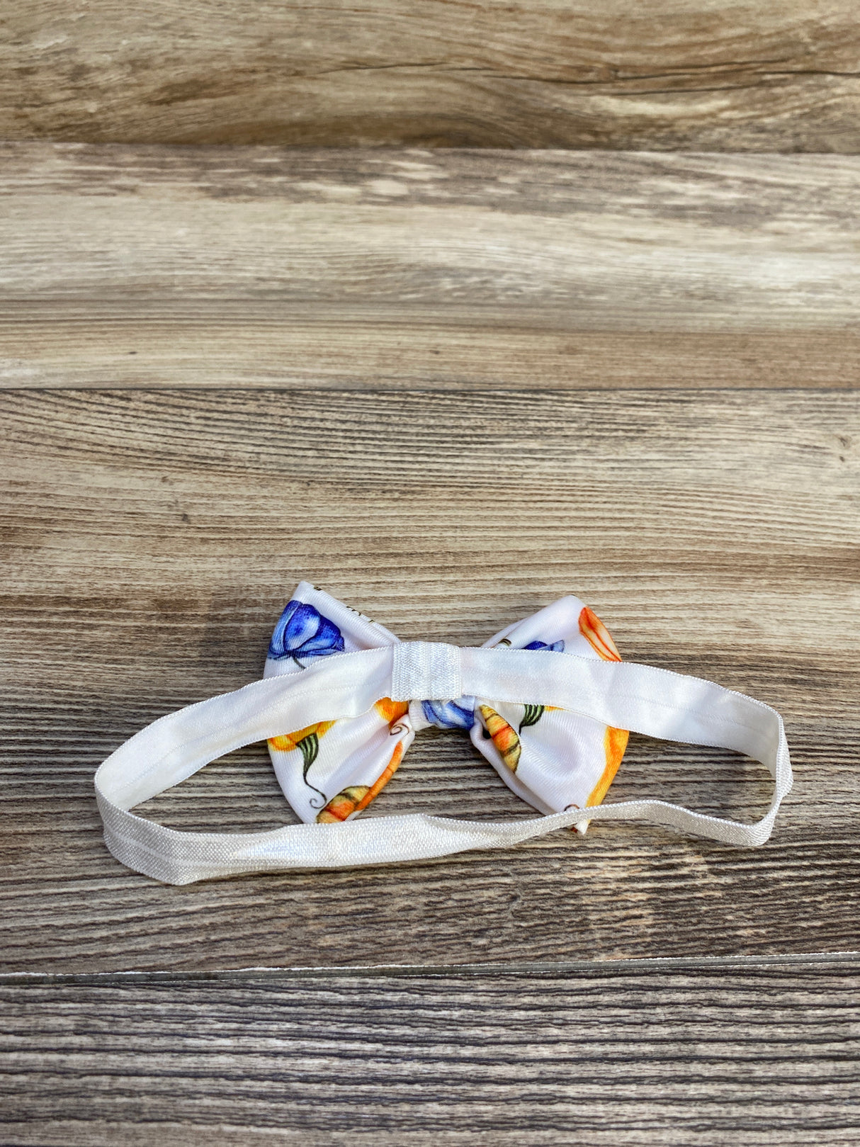 Halloween Bow w/ Elastic, White