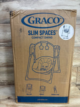 NEW Graco Slim Spaces Compact Baby Swing, Grey