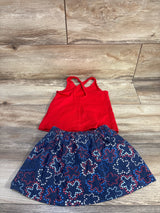 Carter's 2pc Fourth of July Tank Top & Skort Set Red sz 2T