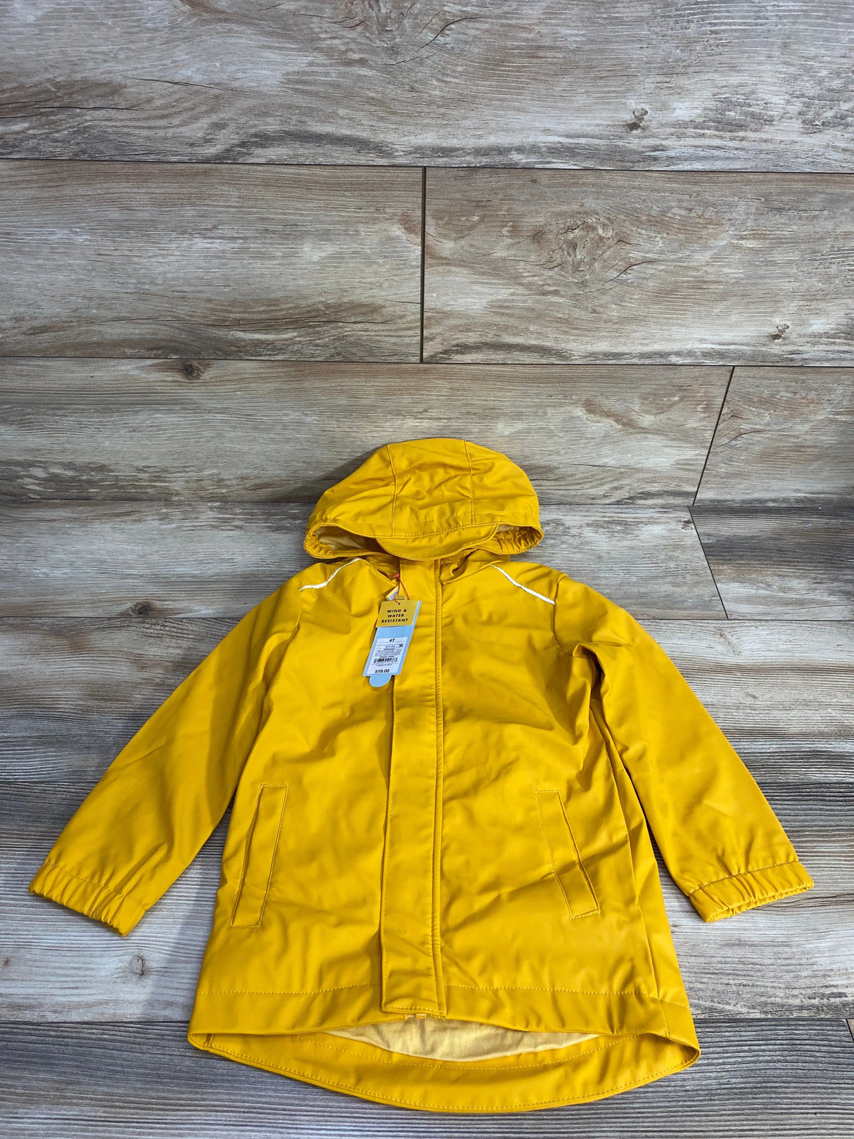 NEW Cat & Jack Rain Coat Yellow sz 4T