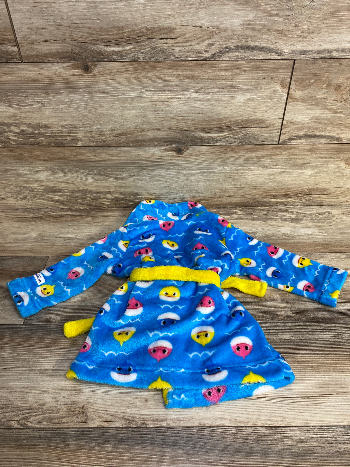 Pinkfong Baby Shark Plush Fleece Robe Blue sz 2T