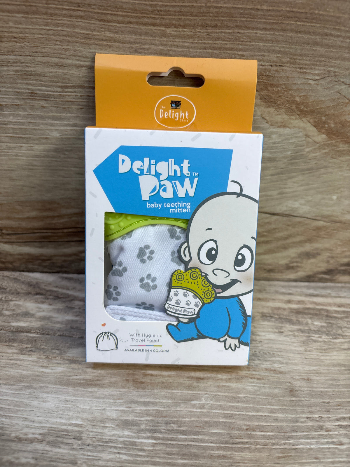 NEW Delight Paw Baby Teething Mittens White/Green sz 3-9m