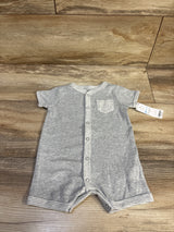 NEW Carter's Button Front Shortie Romper Grey sz 3m