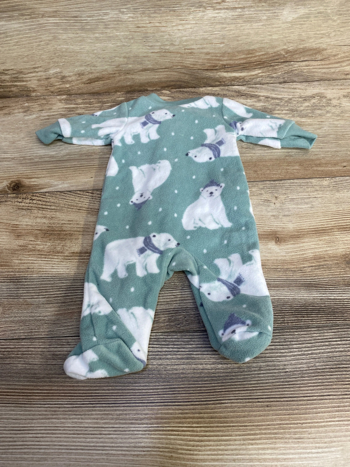 Child Of Mine Polar Bear Blanket Sleeper Green sz Preemie
