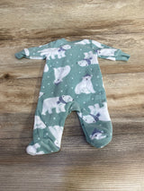 Child Of Mine Polar Bear Blanket Sleeper Green sz Preemie