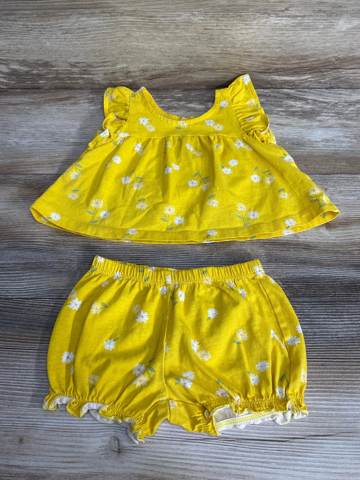Just One You 2pc Floral Top & Shorts Yellow sz 12m