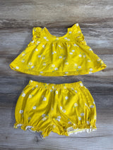 Just One You 2pc Floral Top & Shorts Yellow sz 12m