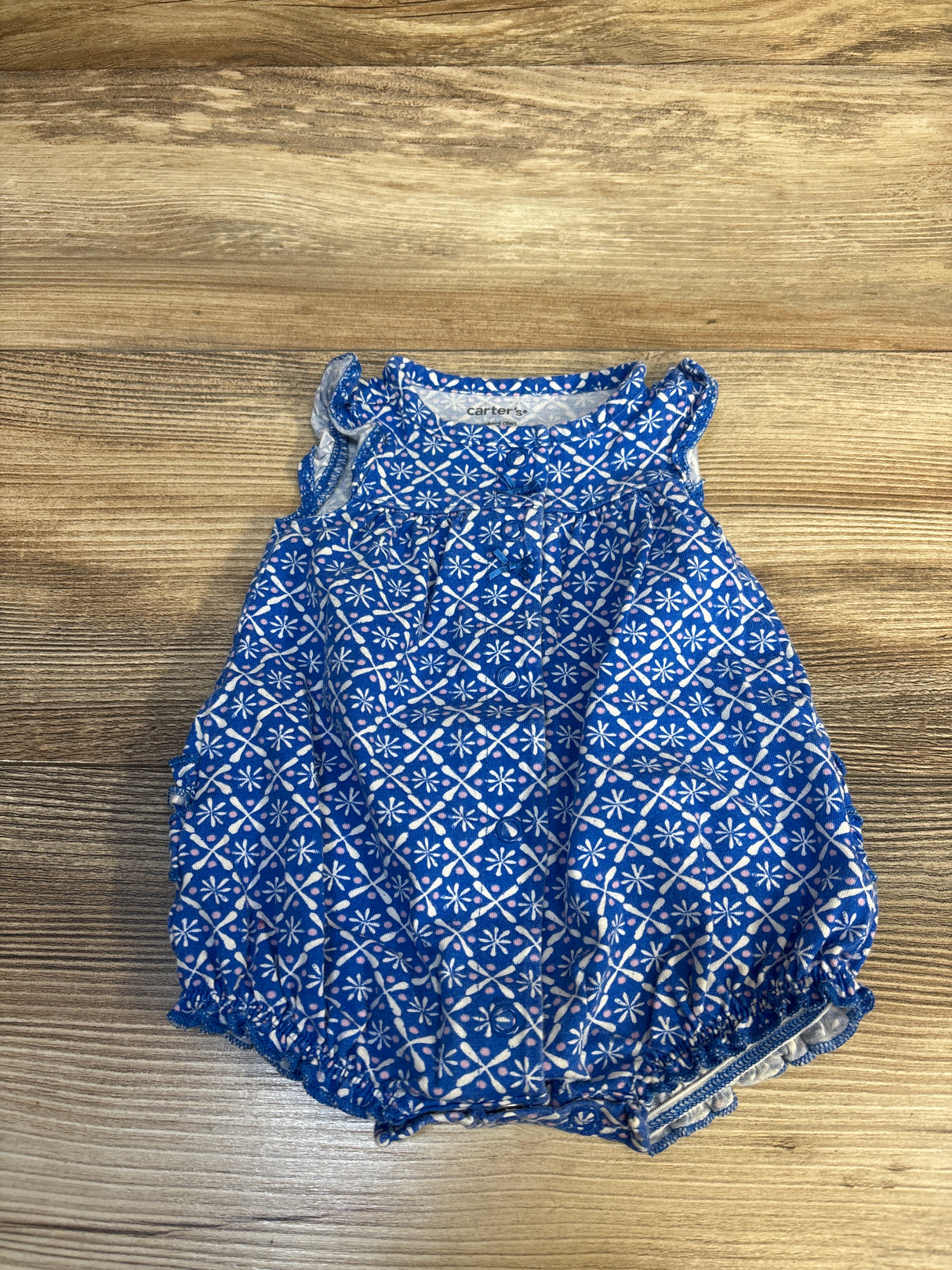 Carter's Ruffled Shortie Romper Blue sz Newborn
