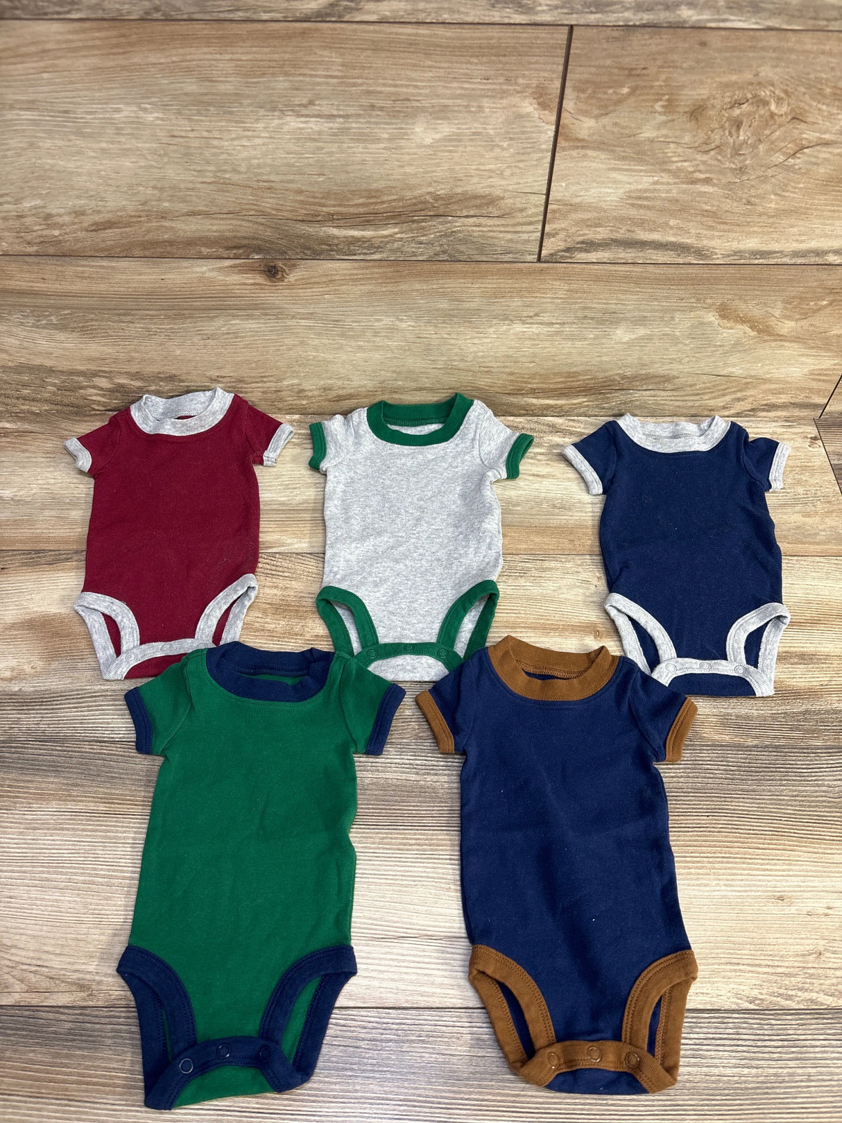 Simple Joys 5pk Ringer Bodysuits Grey sz Newborn