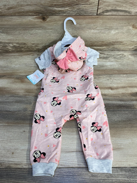 NEW Disney Baby 2pc Minnie Mouse Sleeveless Coverall Set Grey/Pink sz 12m - Me n Mommy To Be