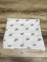 Amazing Baby Newborn Muslin Swaddle Blanket in Zebra Print White 36x36''