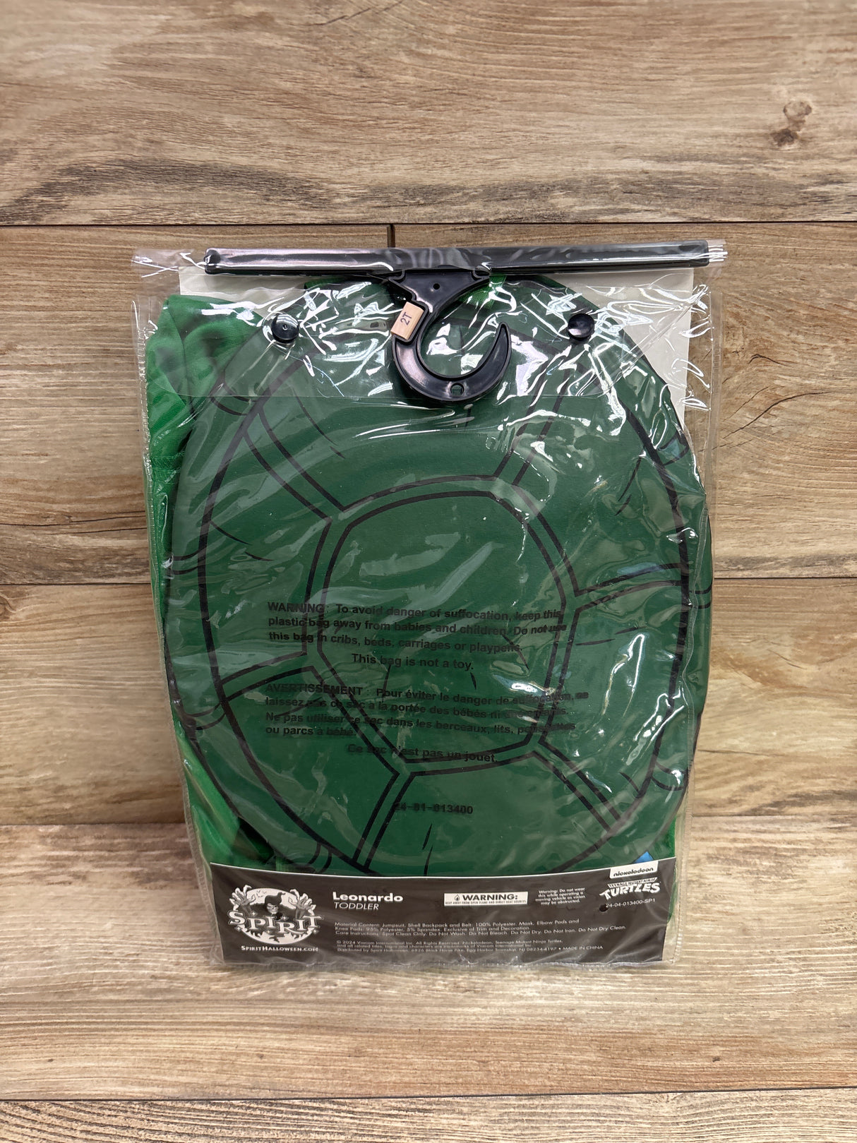 Spirit Halloween 6pc Teenage Mutant Ninja Turtles Leonardo Costume Green sz 2T