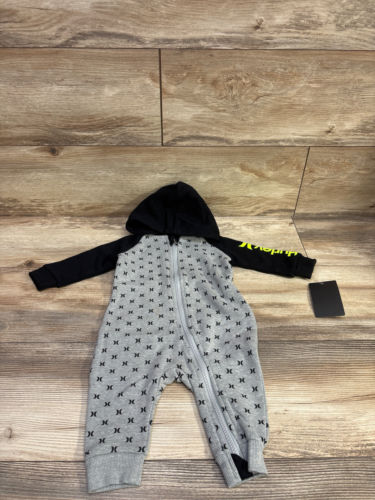 NEW Hurley Logo Hooded Coverall Black sz 6m