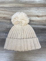 Miann & Co Chunky Knit Pom-Pom Beanie Cream sz 0-3m