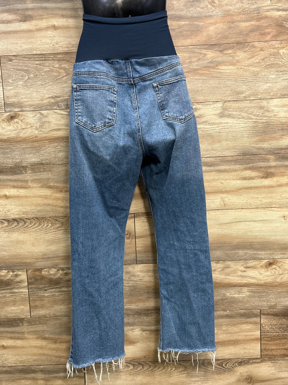 Motherhood Frayed Hem Fully Panel Maternity Jeans Blue sz Large