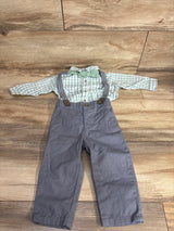 Just One You 3pc Plaid Suspender Set White sz 12m