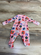 Old Navy Christmas Post Card Sleeper Pink sz 0-3m