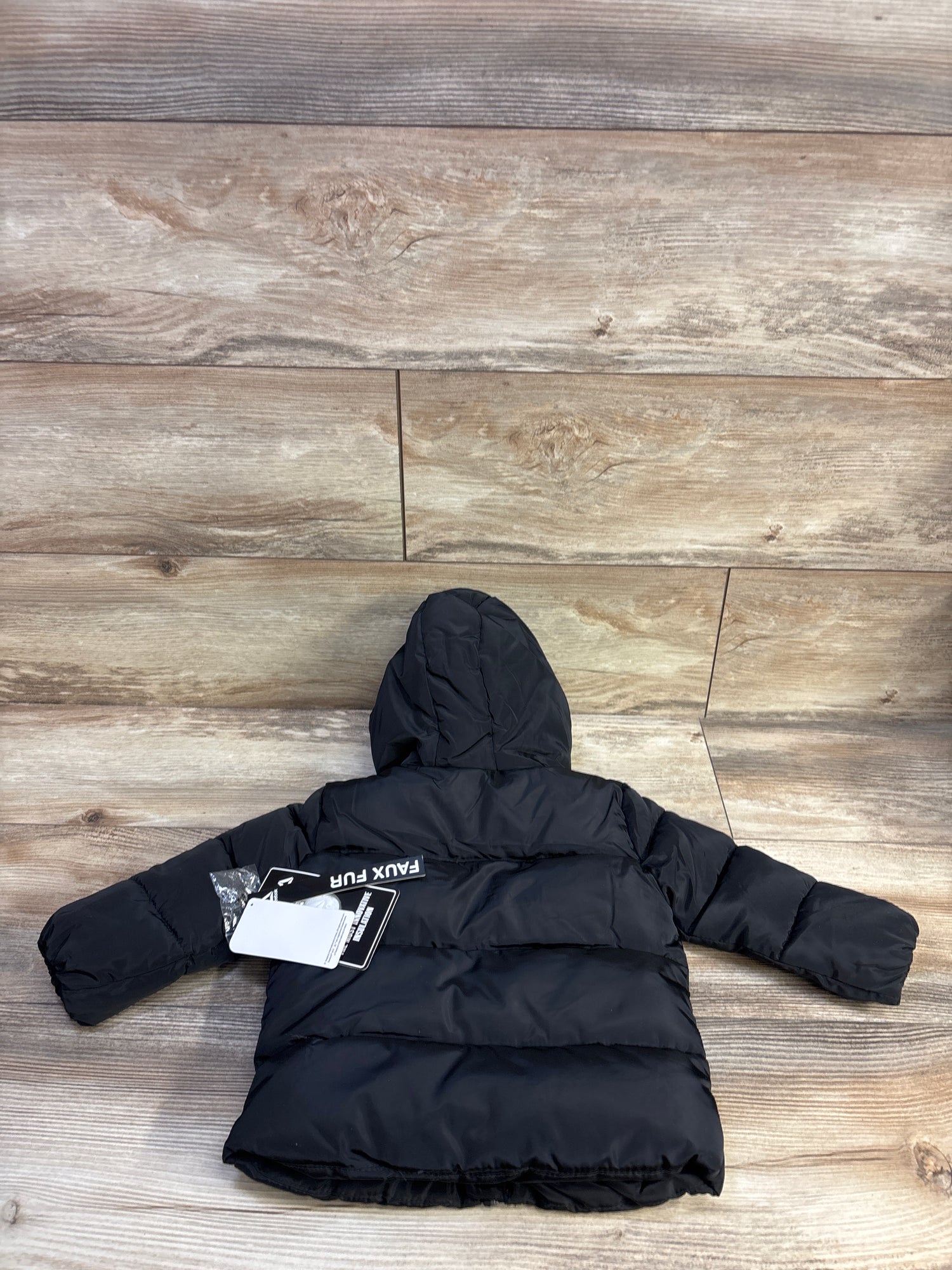 NEW Reebok Hooded Heavyweight Puffer Jacket Black sz 12m