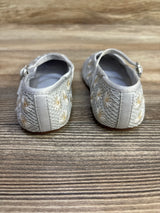 Zara Floral Embroidered Ballet Flats Grey sz 5/6c