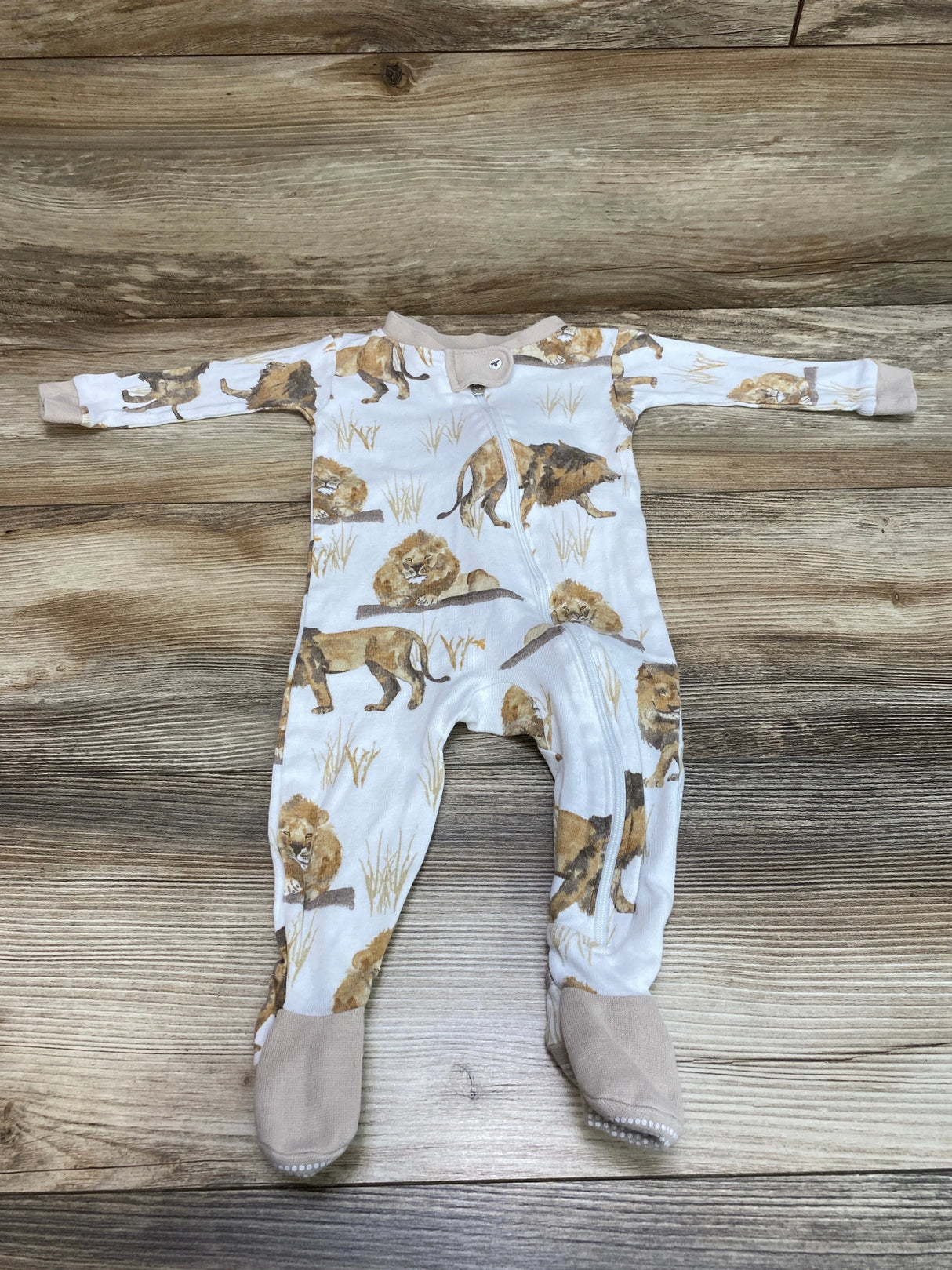 Burt's Bees Baby Organic Lion Sleeper White sz 3-6m