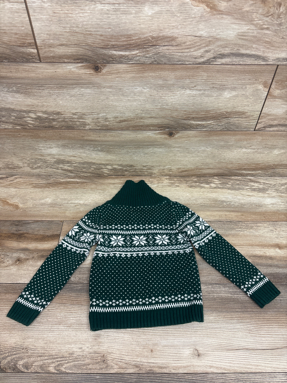 Tahari Shawl Collar Fair Isle Knit Sweater Green sz 2T