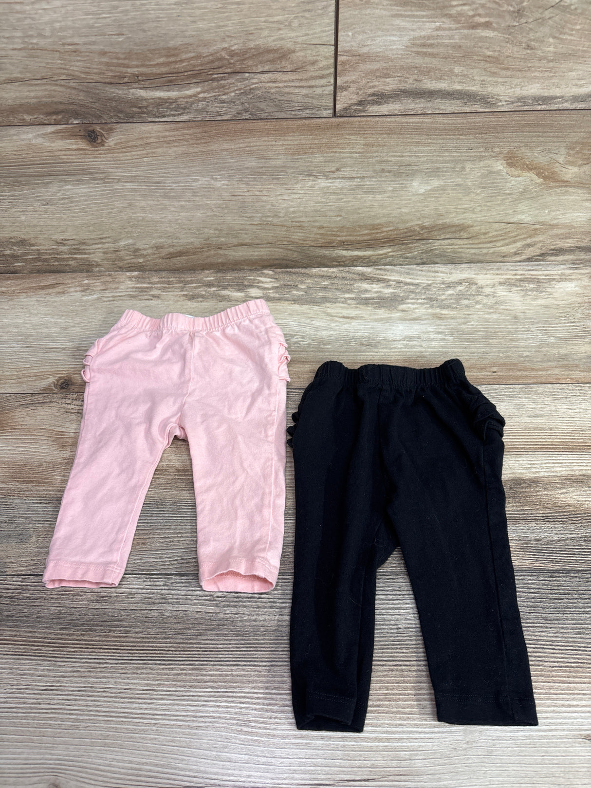 Old Navy 2pk Ruffle Pants Pink/Black sz 3-6m