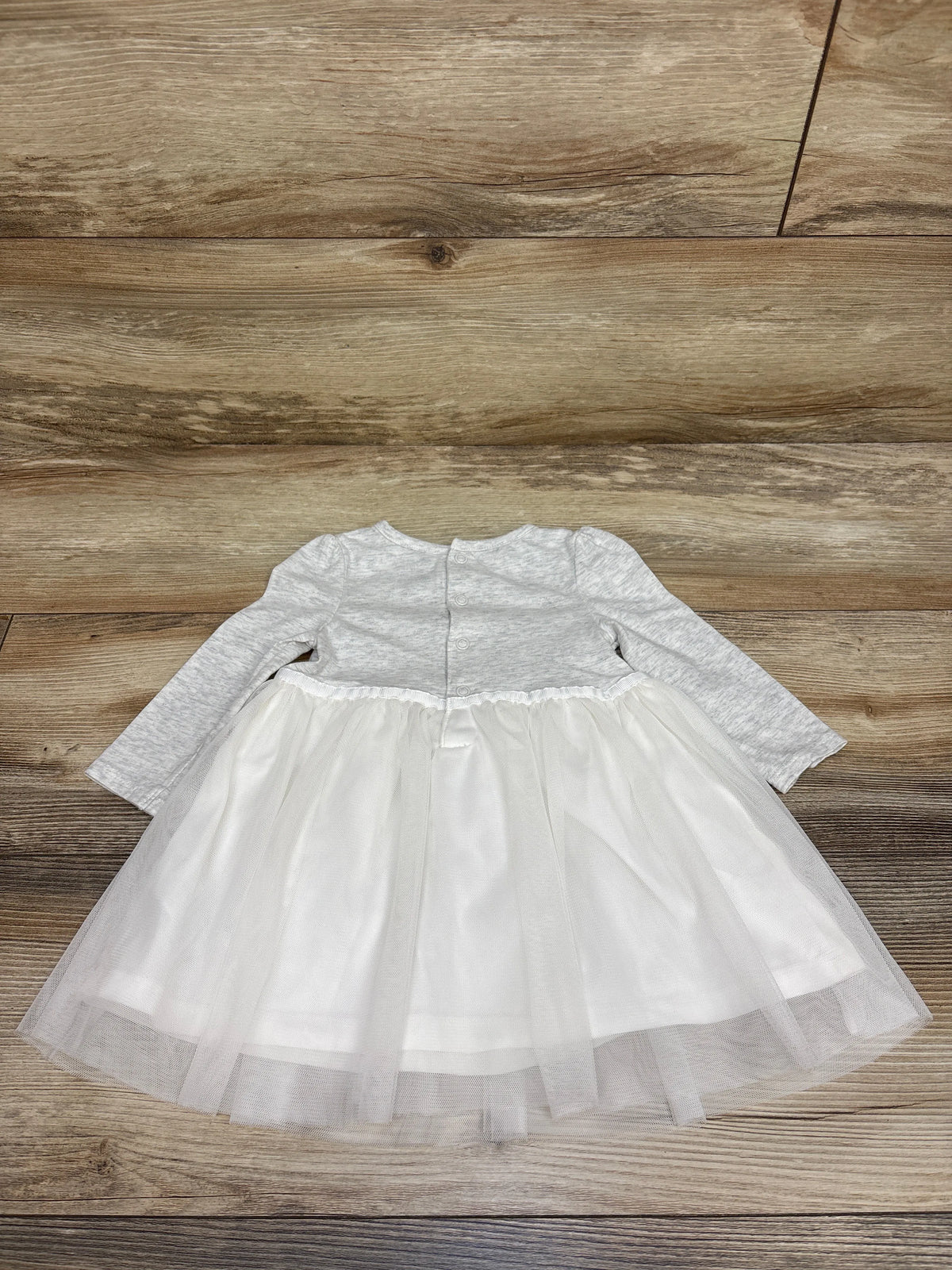 Simple Joys Long Sleeve Tulle Dress Grey sz 12m