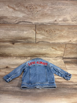 Cat & Jack Denim Love Always Button Up Jacket Light Blue sz 12m