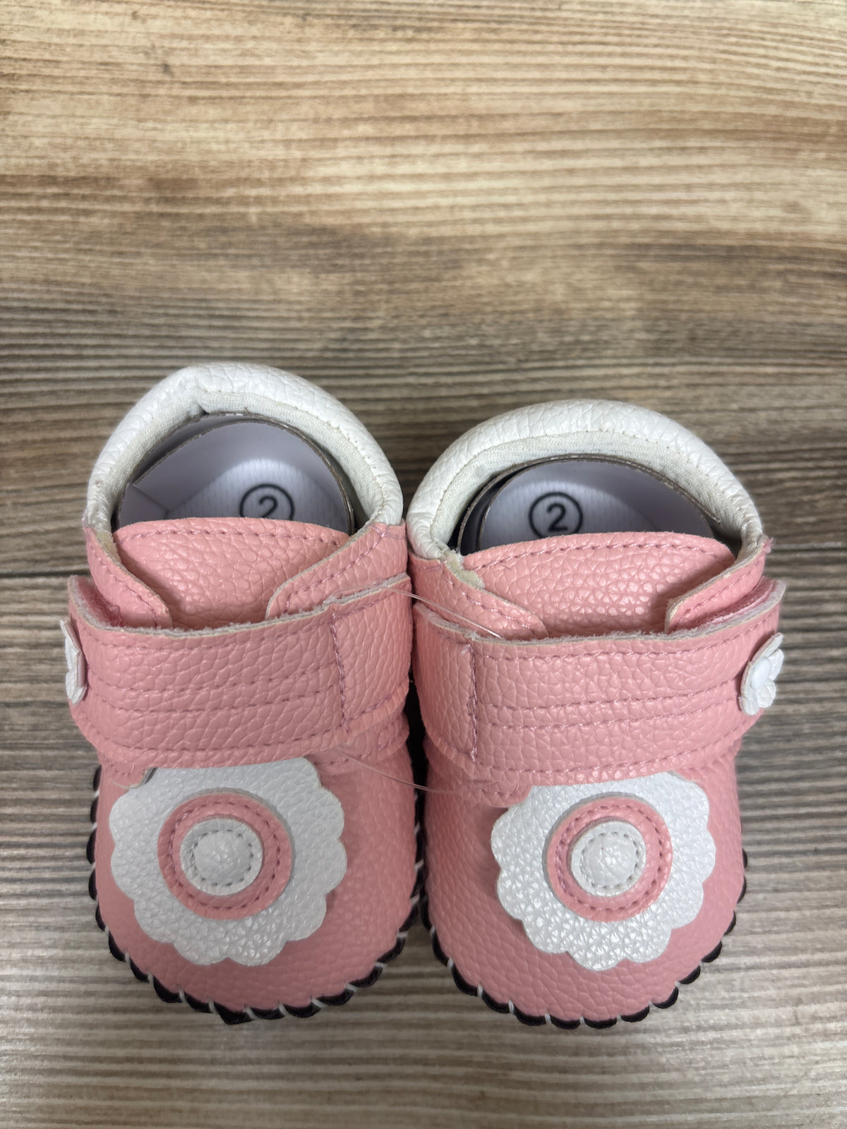 NWOT HsdsBebe Pu Leather Hard Bottom Walking Sneakers Pink sz 2c