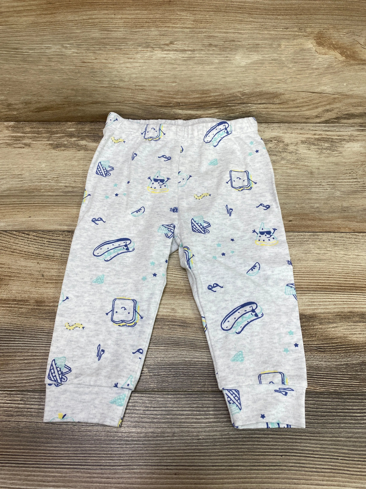 NEW First Impressions Food Print Pants Grey sz 12m