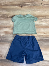 Carter's 2pc Dinosaur Shirt & Shorts Set Olive sz 24m