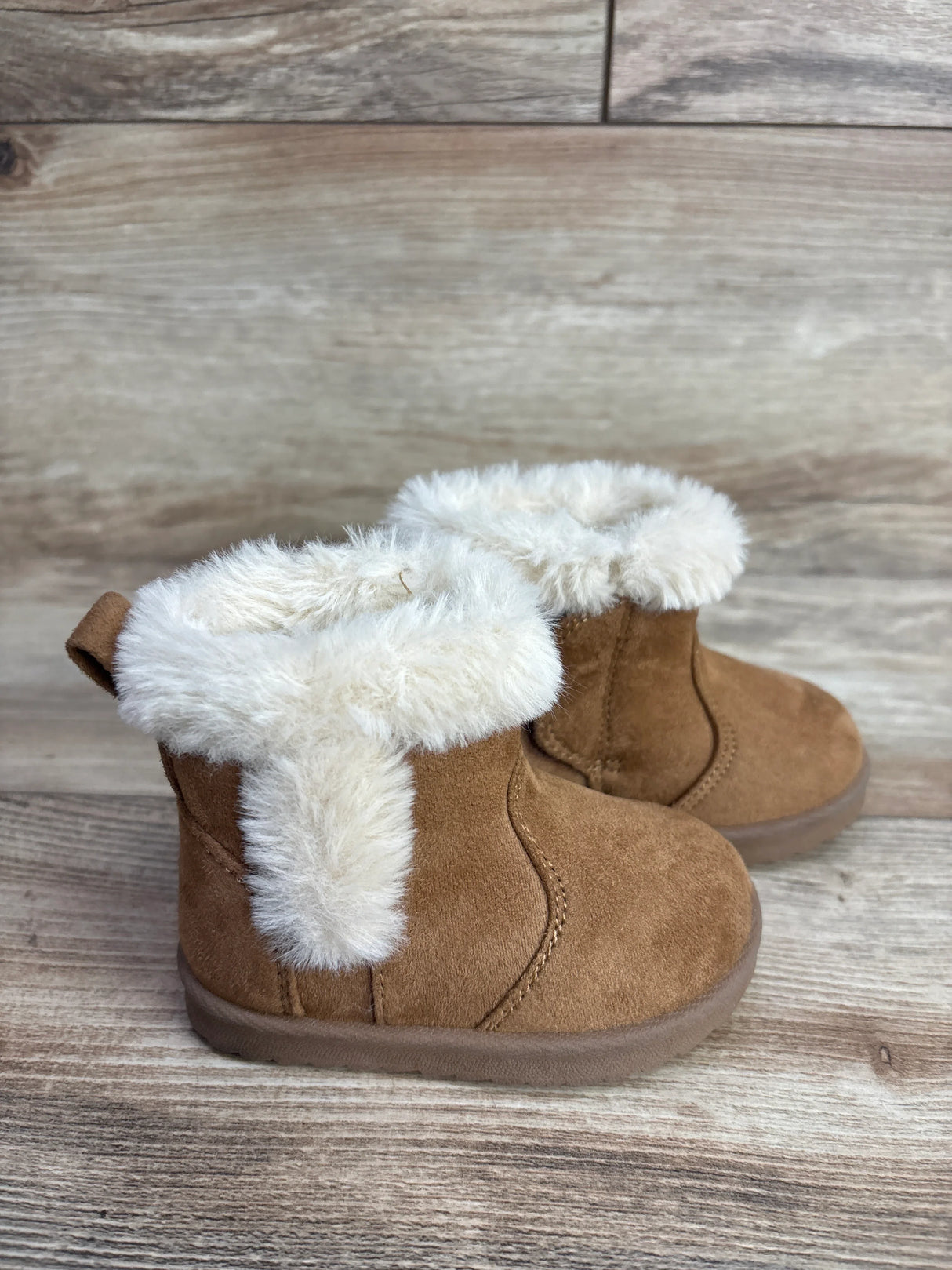 Wonder Nation Faux Suede Shearling Boots Brown sz 3c