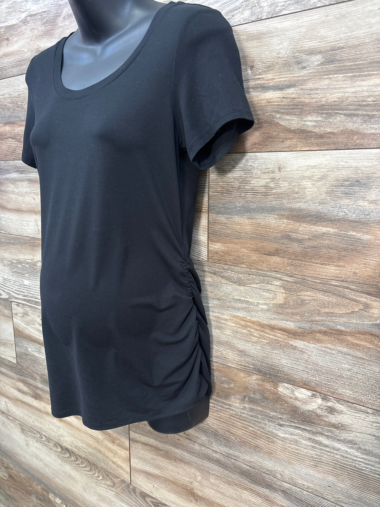 Kathy Maternity Ruched Shirt Black sz Small