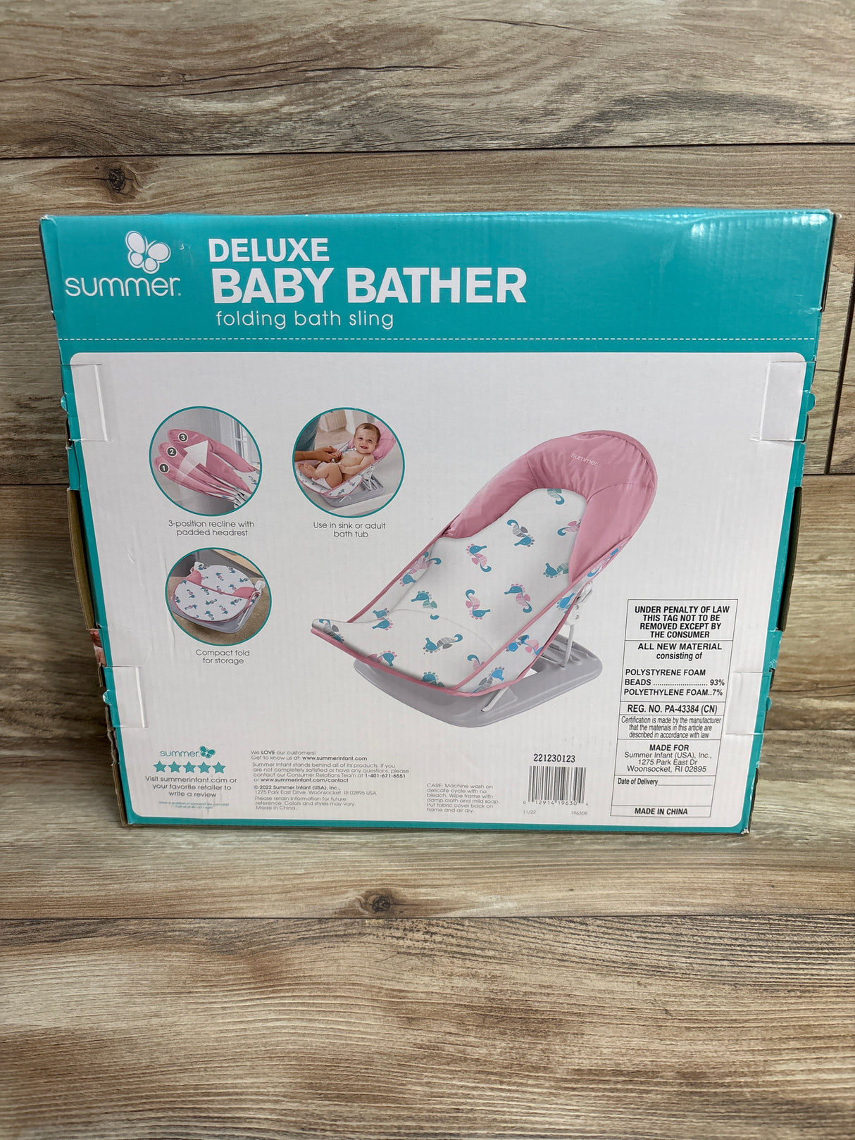 NEW Summer Deluxe Baby Bather Pink Sea Horse