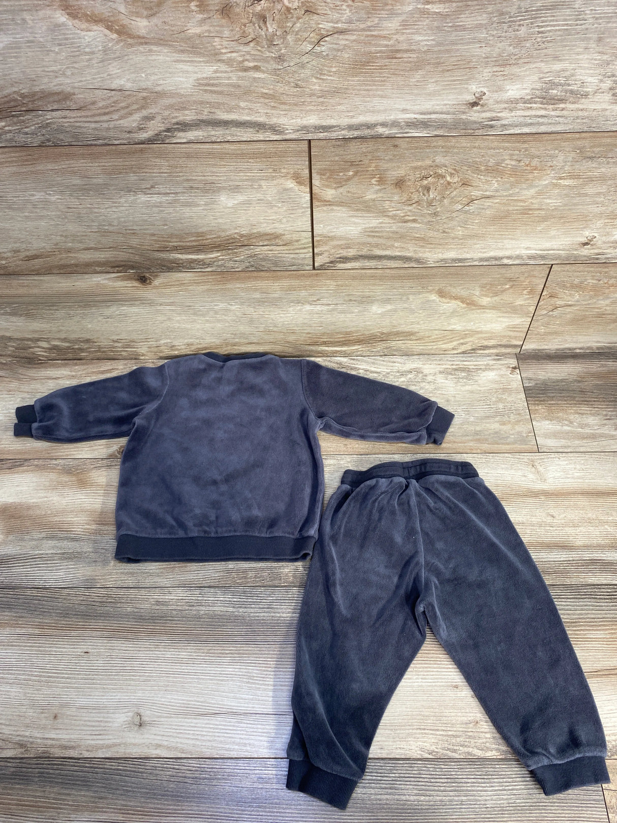 H&M 2pc Velvet Sweatshirt & Jogger Set Grey sz 12m