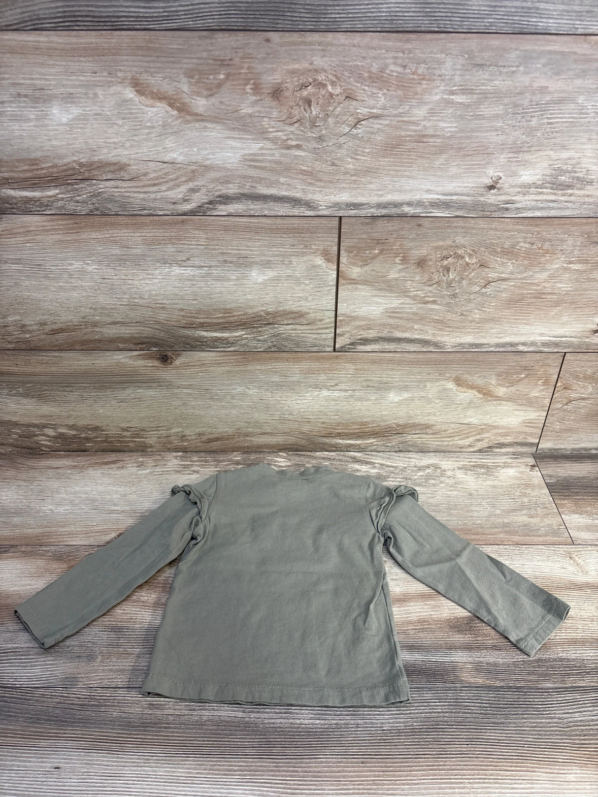 Otter Avenue Mock Neck Ruffle Top Olive sz 2T