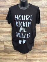 Urban Crest You're Kickin' Me Smalls Maternity Shirt Black sz Large