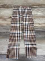 Janie & Jack Plaid Button Cuff Ponte Pants Orange sz 4T