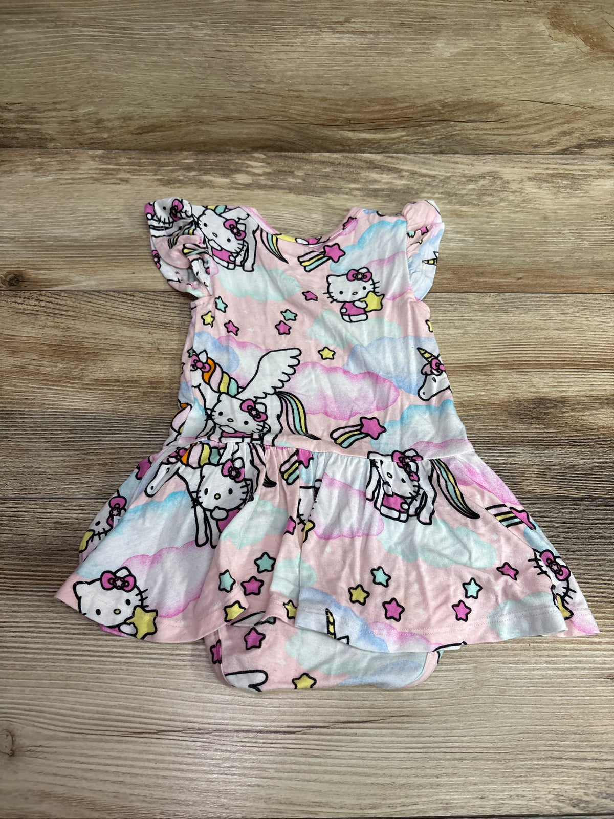 Posh P. x Hello Kitty Bamboo Twirl Skirt Bodysuit Dress Pink sz 12-18m