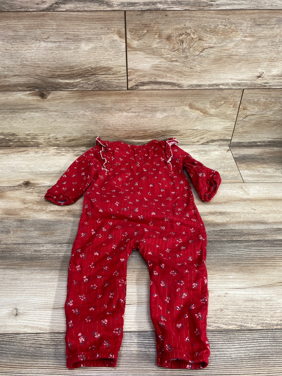Cloud Island Metallic Stripe Coverall Red sz 18m