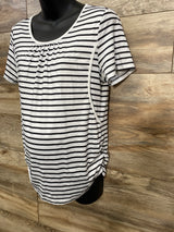 Ekouaer Short Sleeve Nursing Shirt Black sz Large