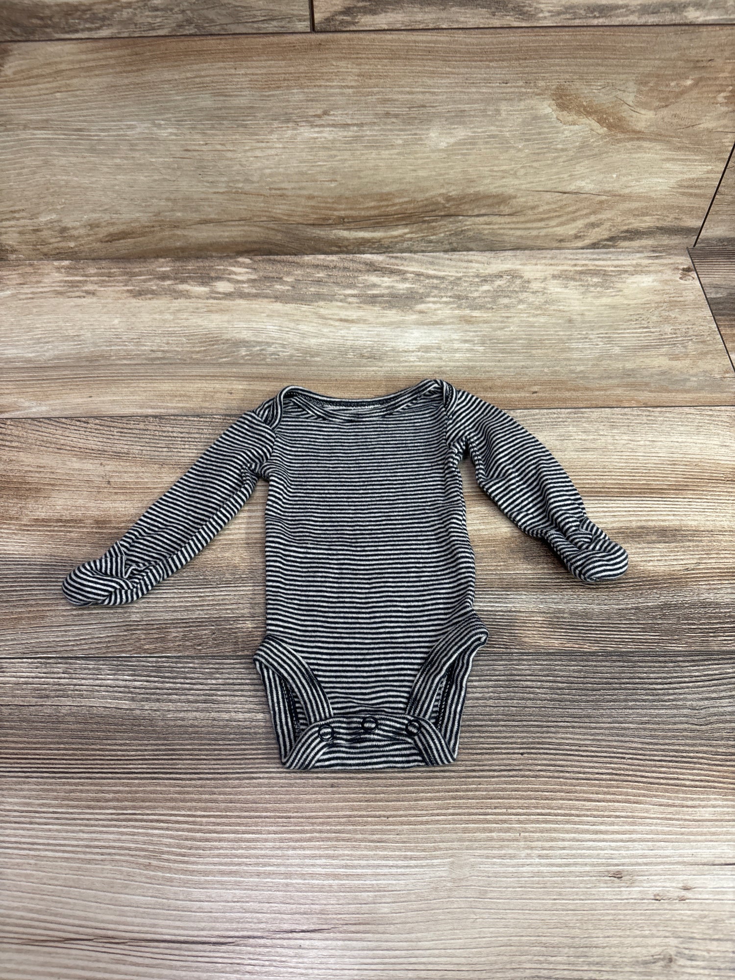 Carter's Striped Long Sleeve Bodysuit Black sz Preemie