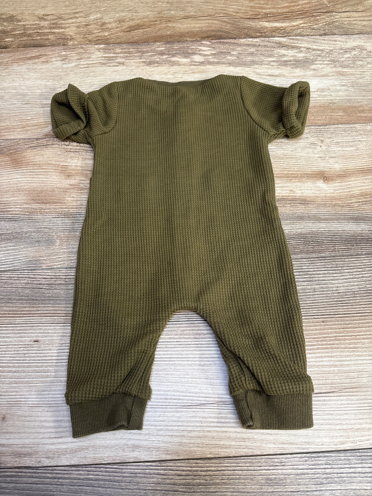 Waffle Knit Button Up Romper Green sz 3m