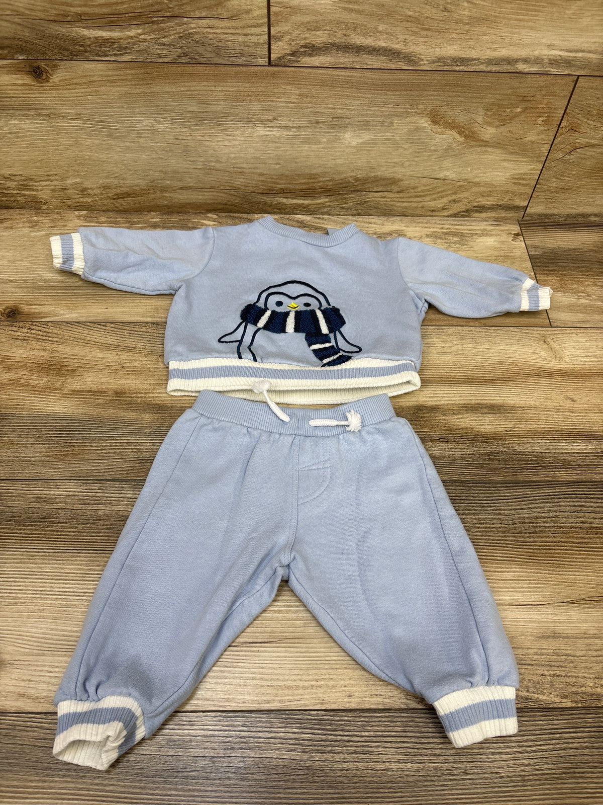Little Lad 2pc Penguin Pullover Sweatshirt & Joggers Set Blue sz 3/6m