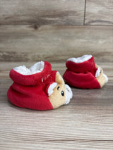 'My First Christmas' Bear Slippers Red sz 1/2c