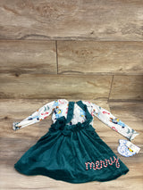 NEW Bluey 2pc Christmas Shirt & Velvet Skirtall Set White sz 2T